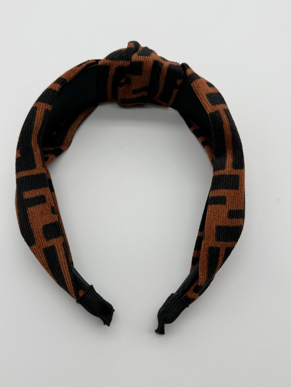 Brown and Black Knot Front Headband